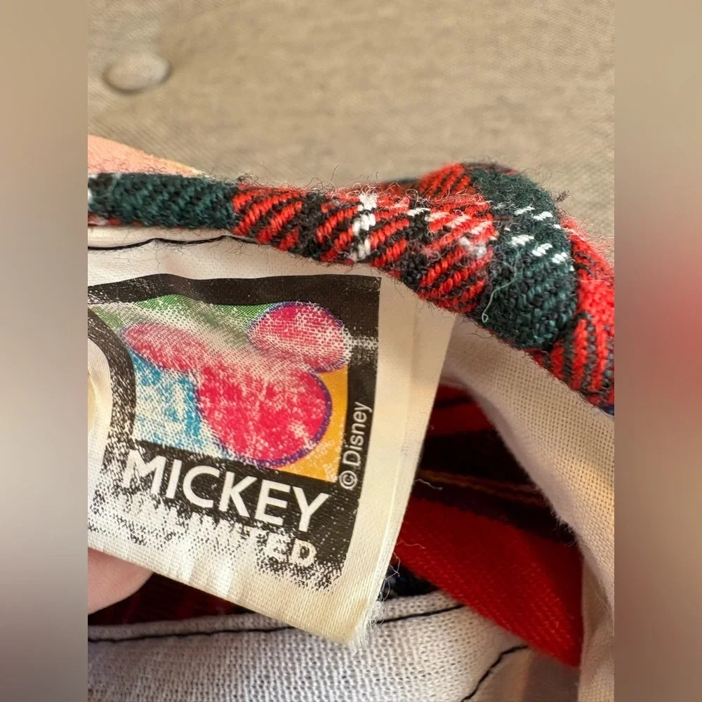 Vintage Disney Mickey Mouse Plaid Adjustable Snapback Hat Unisex - Picture 5 of 5